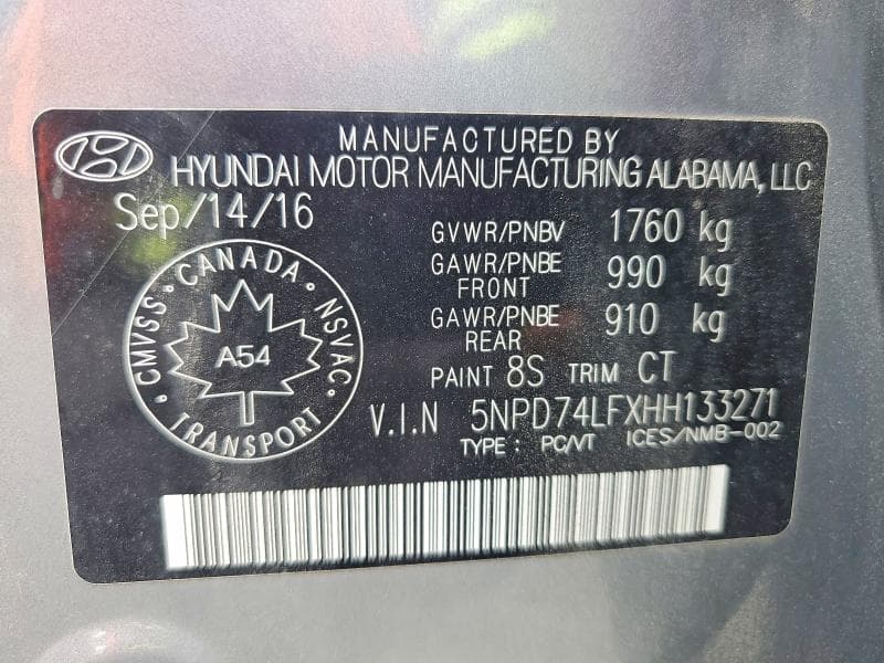 2017 HYUNDAI ELANTRA SE 12
