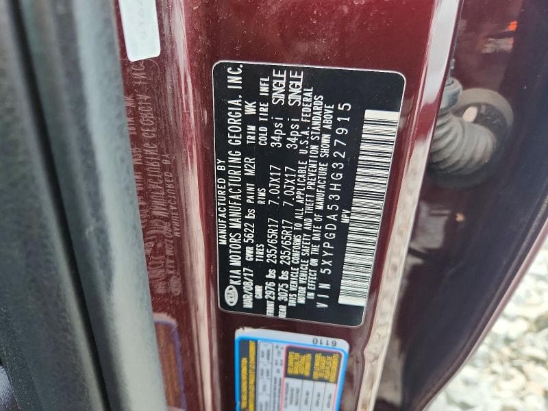 2017 KIA SORENTO LX V6 13