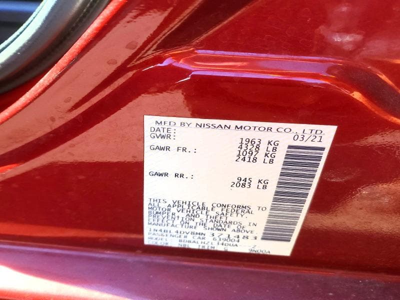 2021 NISSAN ALTIMA SV 13