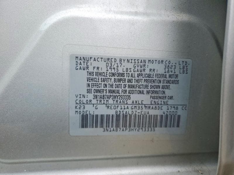 2017 NISSAN SENTRA SV 12