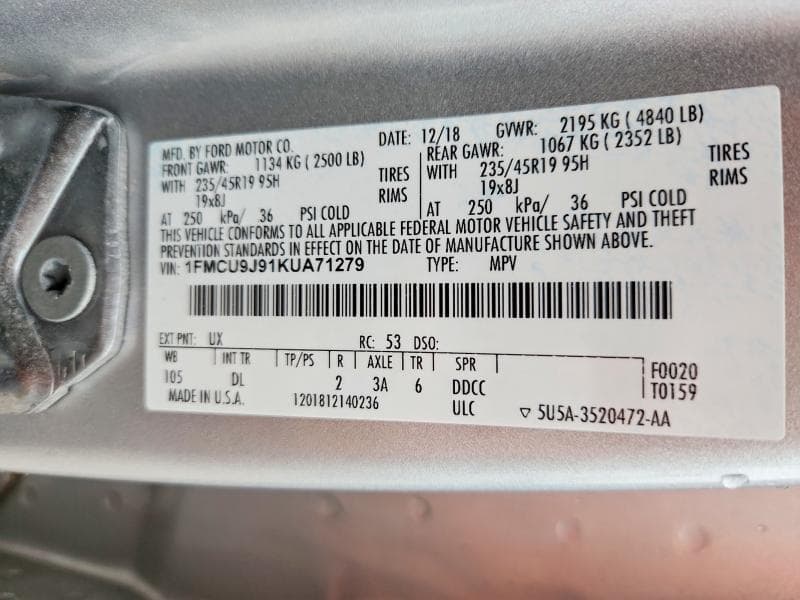 2019 FORD ESCAPE TITANIUM 13
