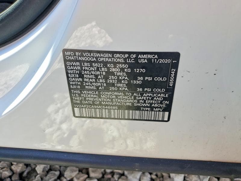 2021 VOLKSWAGEN ATLAS S 14