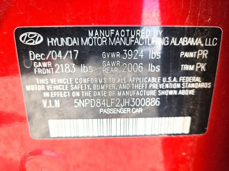 2018 HYUNDAI ELANTRA SEL 12