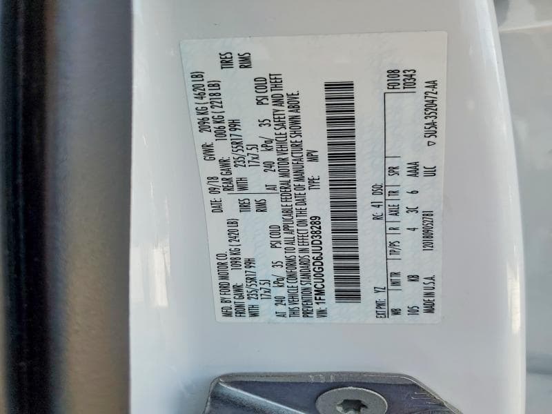 2018 FORD ESCAPE SE 12