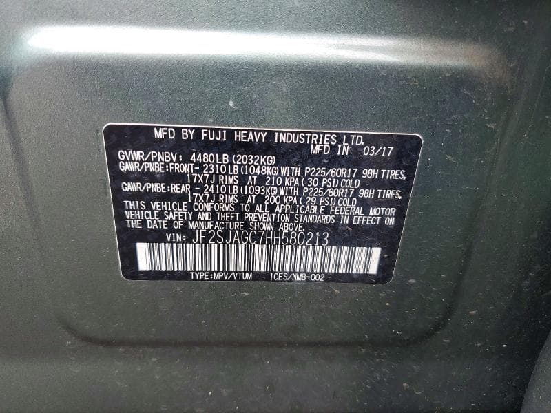 2017 SUBARU FORESTER 2.5I PREMIUM 12
