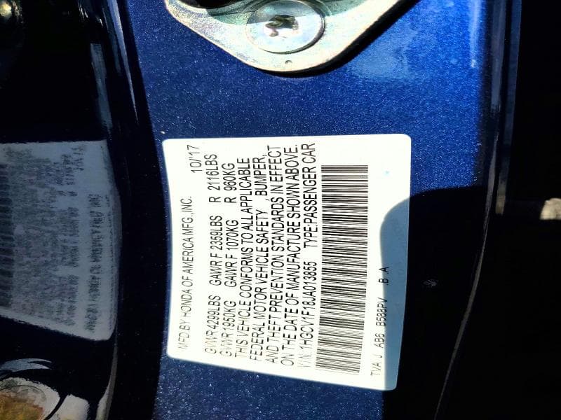 2018 HONDA ACCORD LX 13