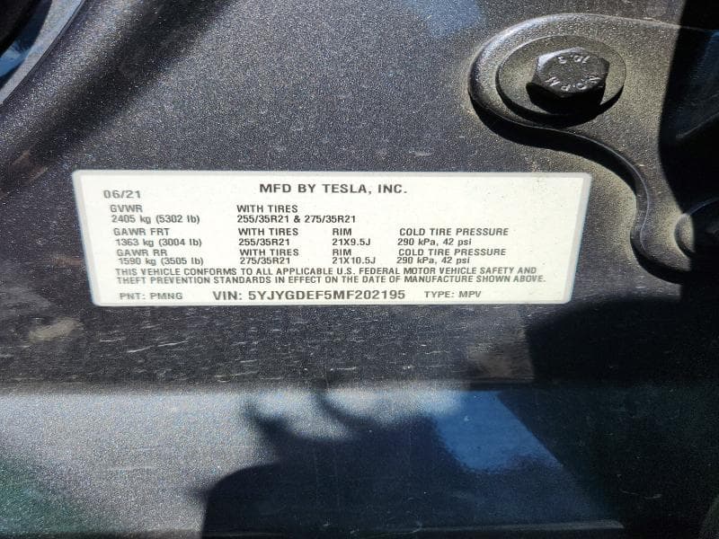 2021 TESLA MODEL Y 12