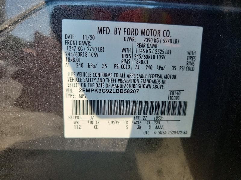 2020 FORD EDGE SE 14