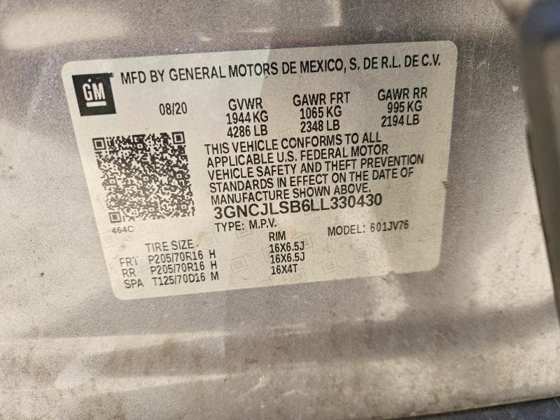 2020 CHEVROLET TRAX 1LT 13