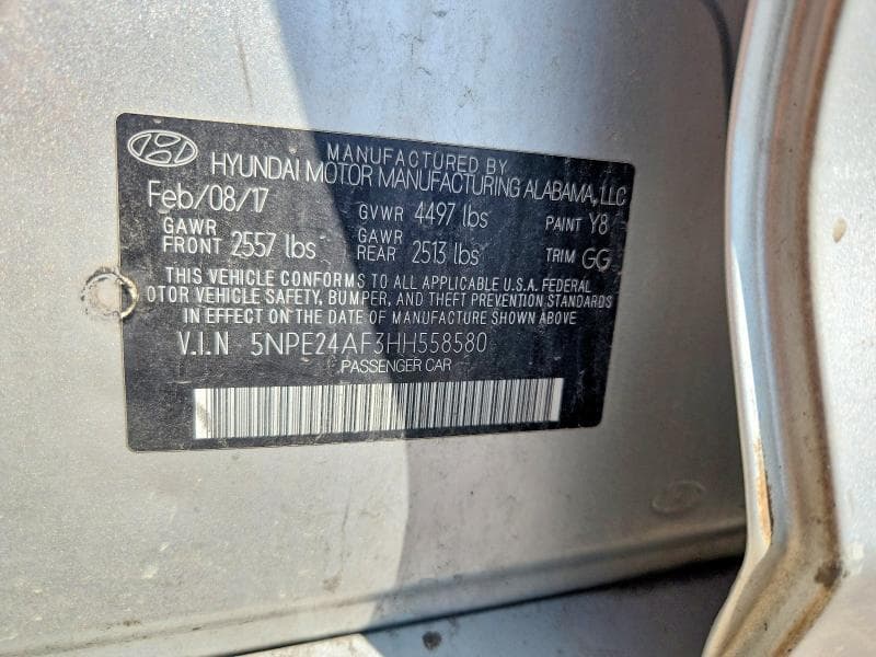 2017 HYUNDAI SONATA SE 12