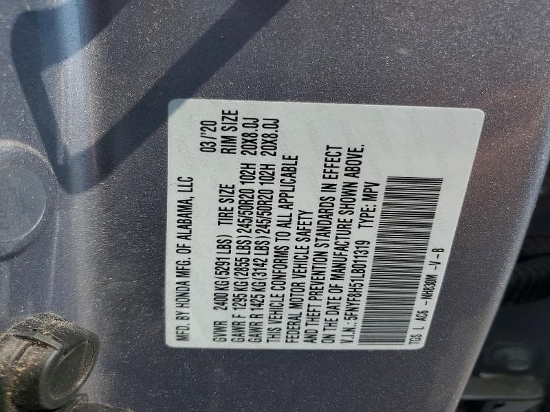2020 HONDA PASSPORT EXL 13