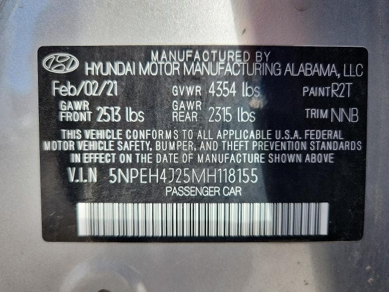 2021 HYUNDAI SONATA LIMITED 13