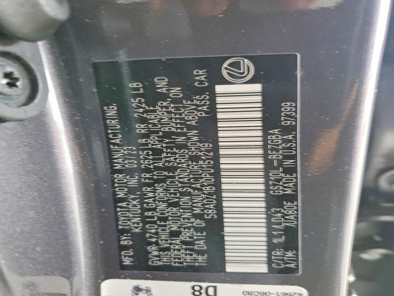 2023 LEXUS ES 350 BASE 12