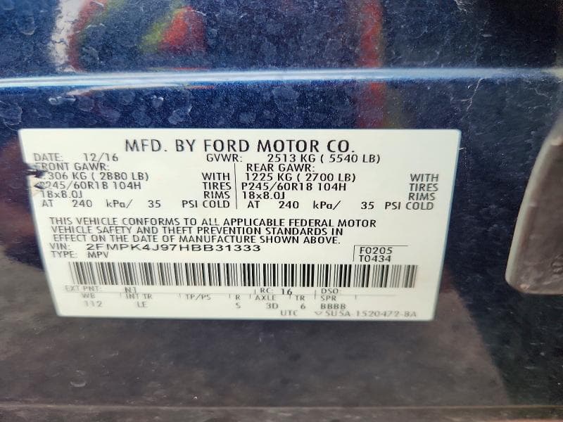 2017 FORD EDGE SEL 13