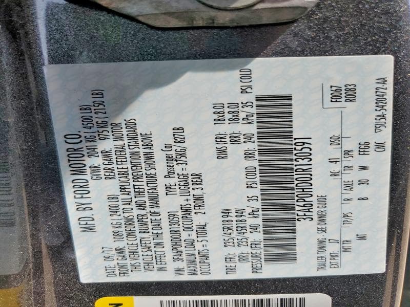 2018 FORD FUSION SE 12