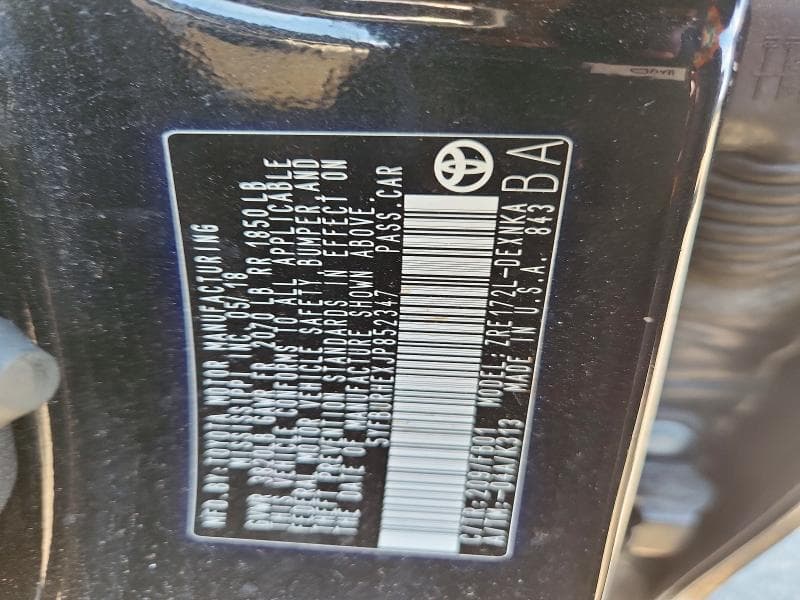 2018 TOYOTA COROLLA LE 12