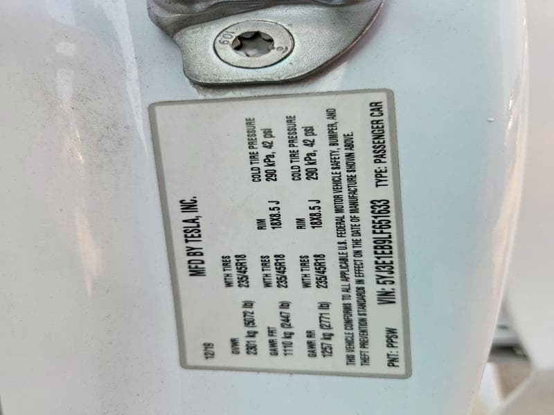 2020 TESLA MODEL 3 12
