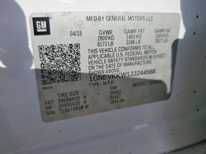 2018 CHEVROLET TRAVERSE HIGH COUNTRY 13