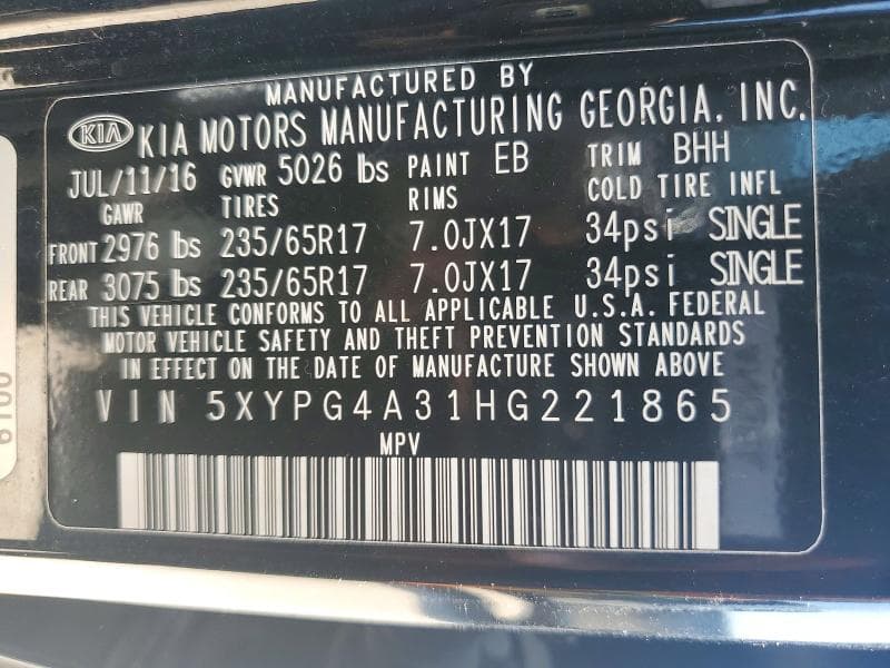 2017 KIA SORENTO LX 13