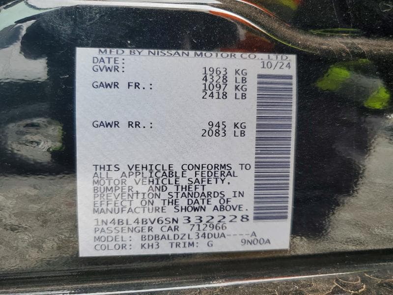 2025 NISSAN ALTIMA S 12