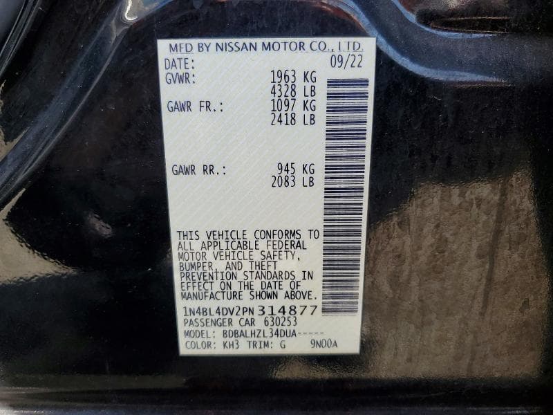 2023 NISSAN ALTIMA SV 12