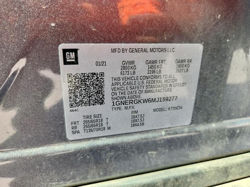 2021 CHEVROLET TRAVERSE LT 14