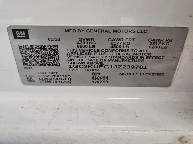 2018 CHEVROLET SILVERADO K2500 HEAVY DUTY 12