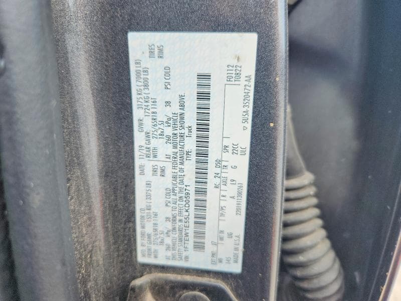 2020 FORD F150 SUPERCREW 12