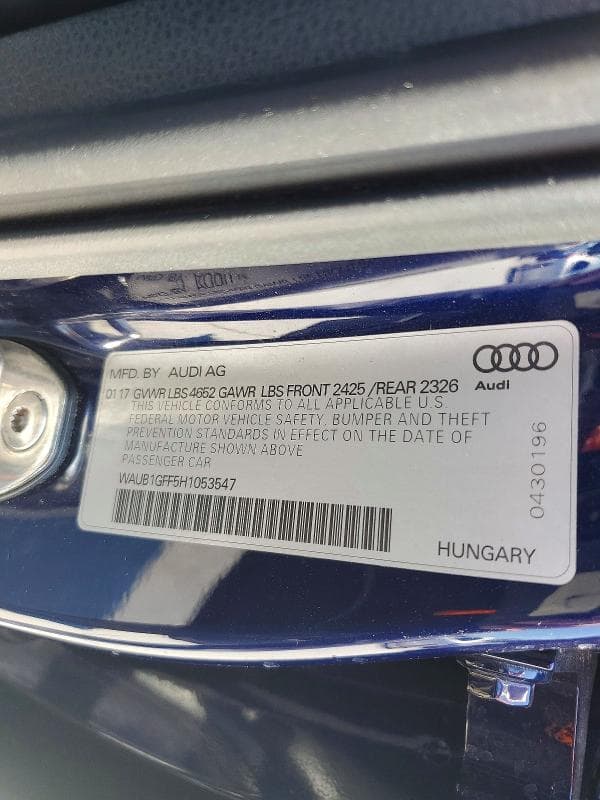 2017 AUDI S3 PREMIUM PLUS 12