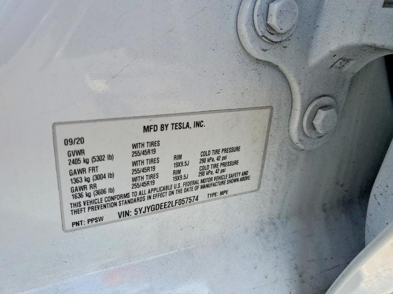 2020 TESLA MODEL Y 12