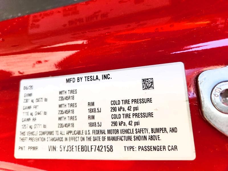2020 TESLA MODEL 3 12