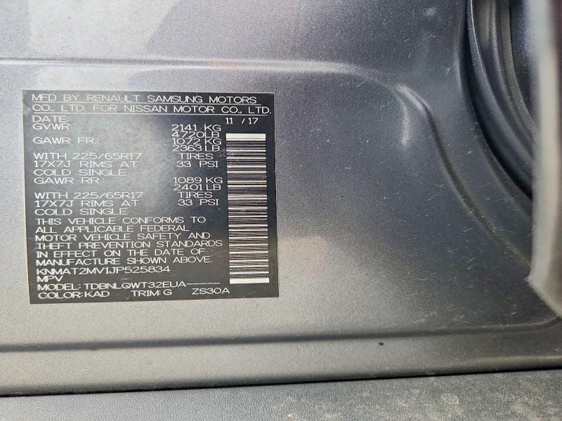 2018 NISSAN ROGUE SV 12