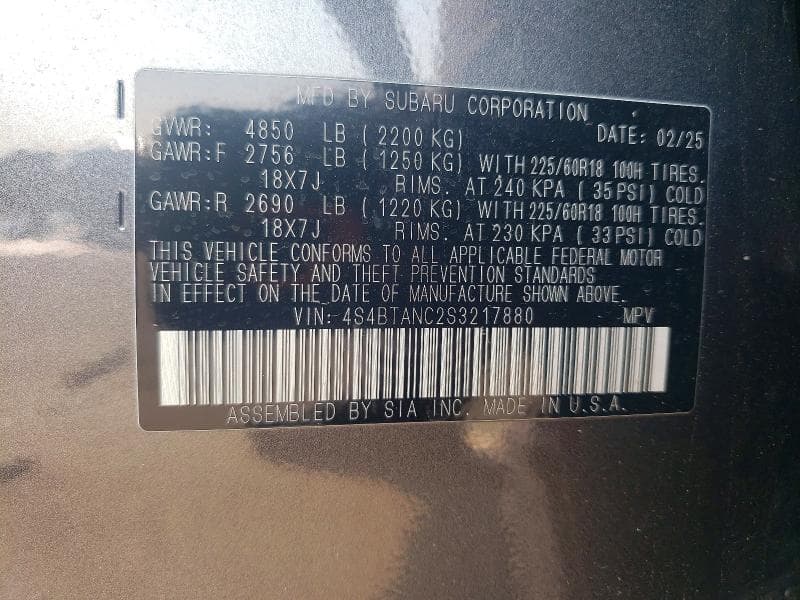 2025 SUBARU OUTBACK LIMITED 13