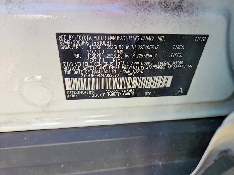 2021 TOYOTA RAV4 LE 14