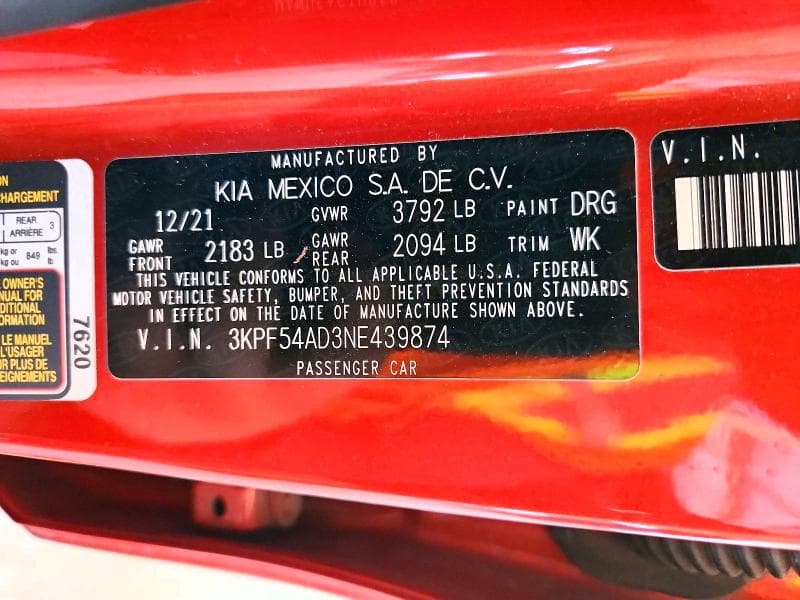 2022 KIA FORTE GT LINE 12