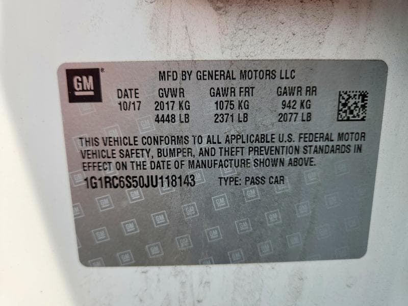 2018 CHEVROLET VOLT LT 12