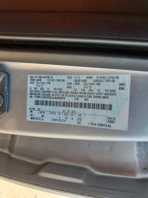 2018 FORD ESCAPE SE 14