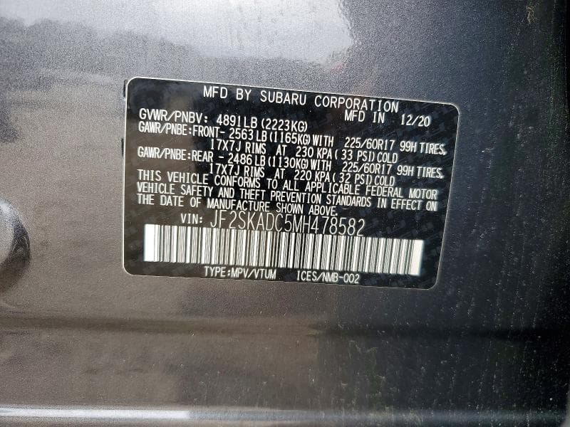 2021 SUBARU FORESTER 14