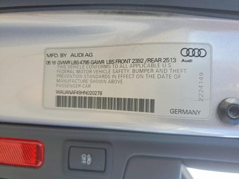 2017 AUDI A4 PREMIUM 12