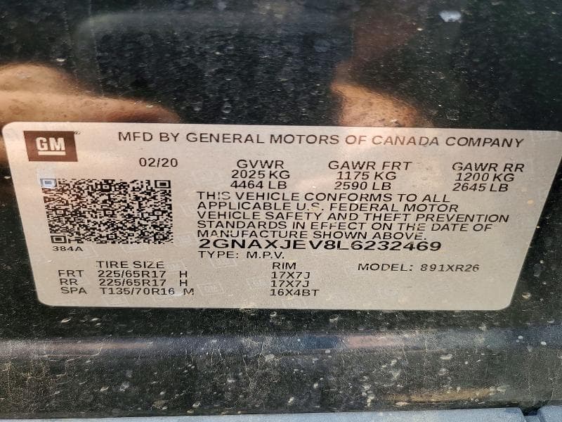 2020 CHEVROLET EQUINOX LT 14