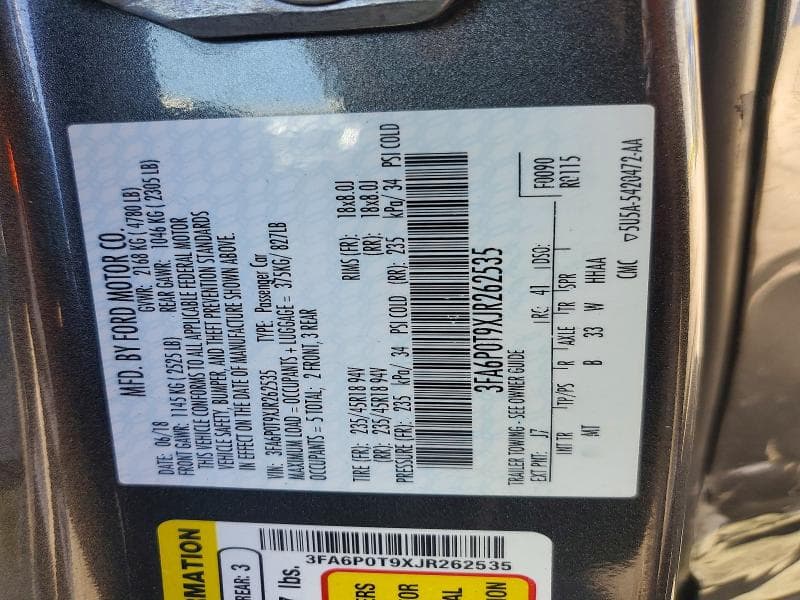 2018 FORD FUSION SE 12