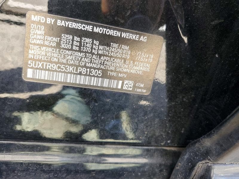2019 BMW X3 XDRIVE30I 13