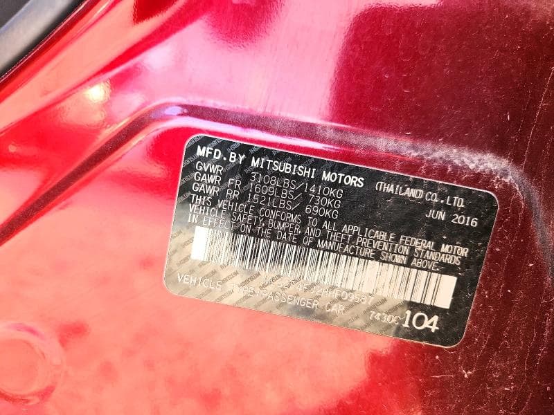 2017 MITSUBISHI MIRAGE G4 SE 13