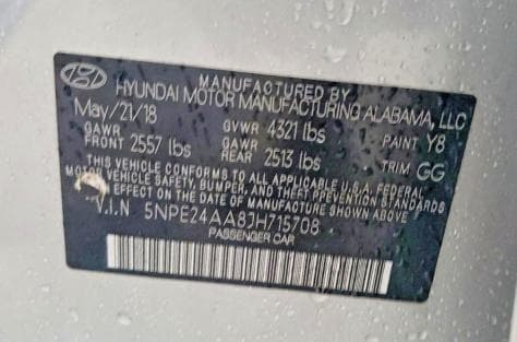 2018 HYUNDAI SONATA 12