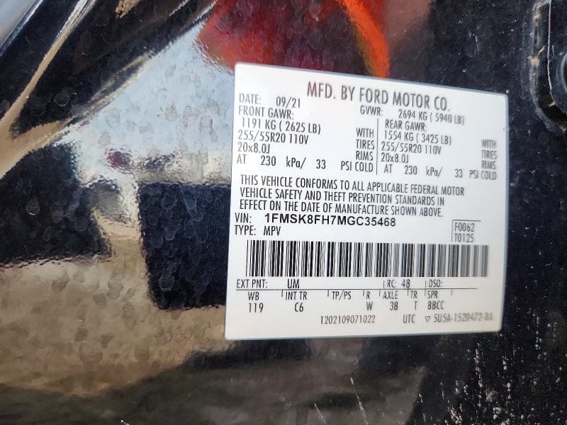 2021 FORD EXPLORER LIMITED 12