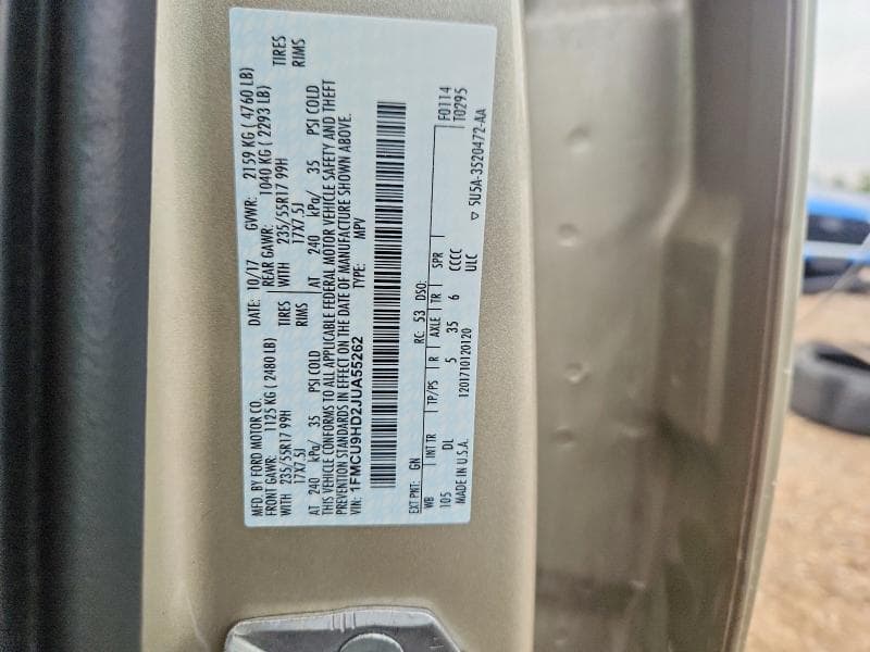 2018 FORD ESCAPE SEL 12