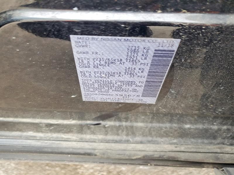 2019 NISSAN PATHFINDER SV 13