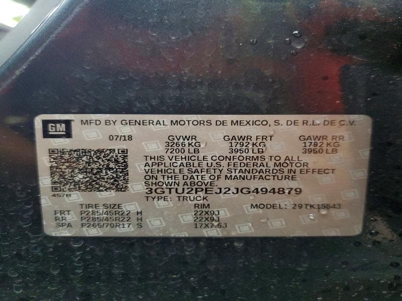 2018 GMC SIERRA K1500 DENALI 12
