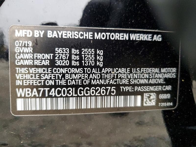 2020 BMW 740 XI 12
