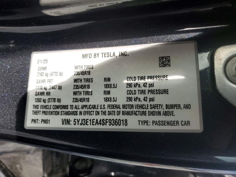 2025 TESLA MODEL 3 13